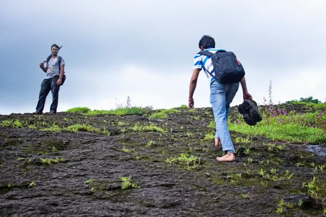 Trekking up to highest point