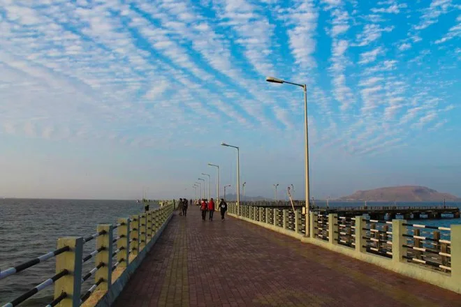 Cloud lining over Mandwa Jetty